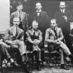 II. Donaueschinger Kammermusikfest 1922, Wense (sitzend, 2. von links) mit Hindemith, Krenek, van Dieren, Zöllner, Petyrek, Grabner, Butting
